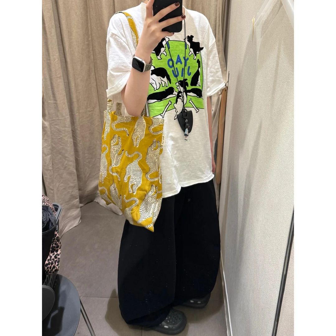 100%纯棉个性高街小清新正肩圆领短袖t恤女夏季宽松休闲百搭上衣