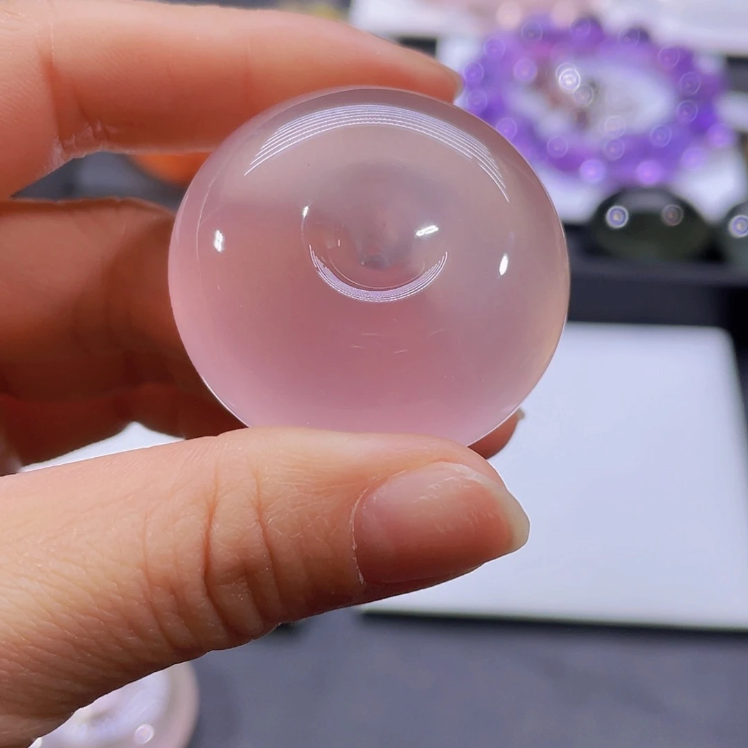 水晶颈饰未镶嵌天然粉水晶轮胎平安扣