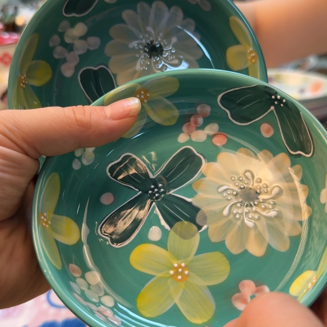 瓷5英寸花海小盘2只