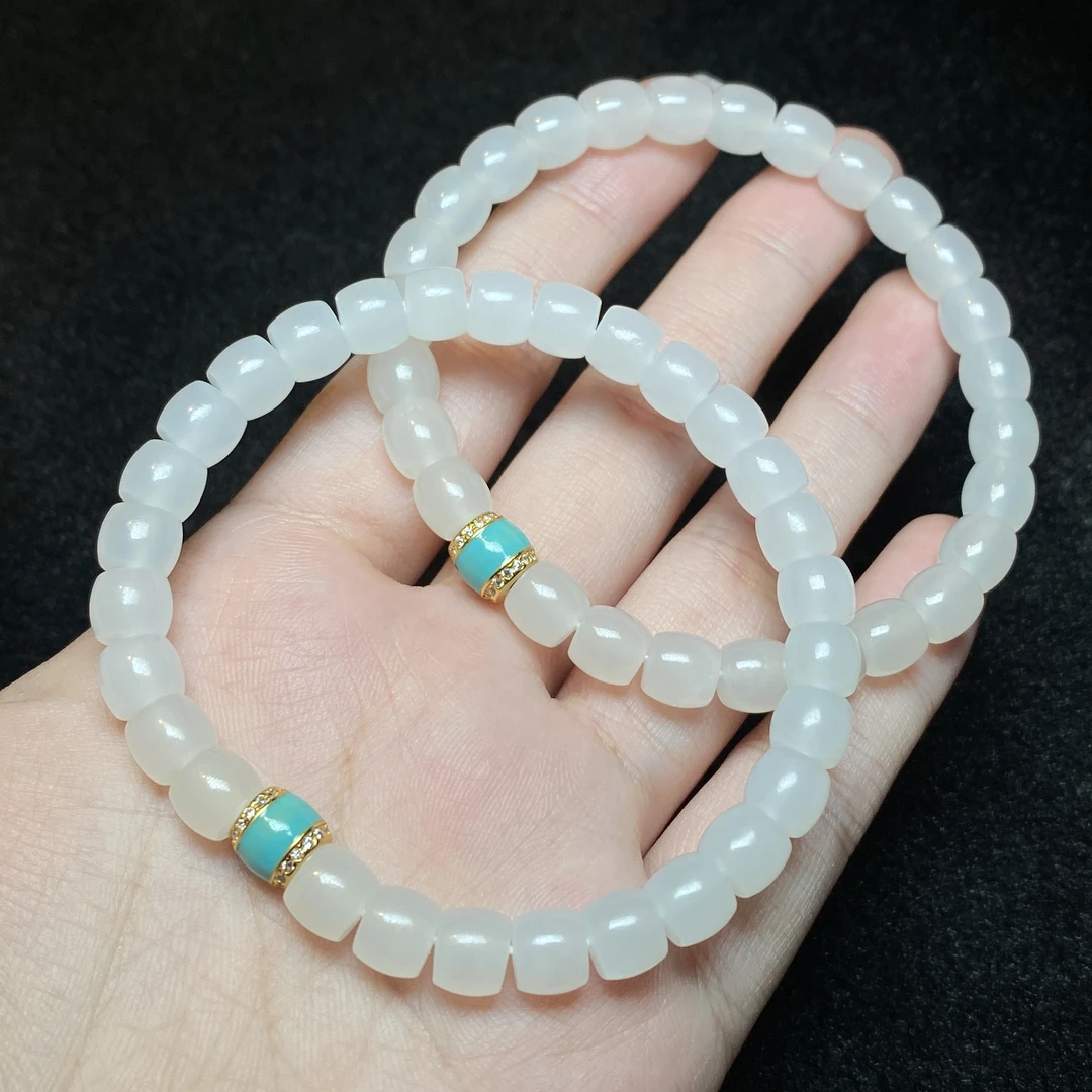【小北严选】和田玉DIY单圈手串约6*6mm【多样性发一件】-AH09X994