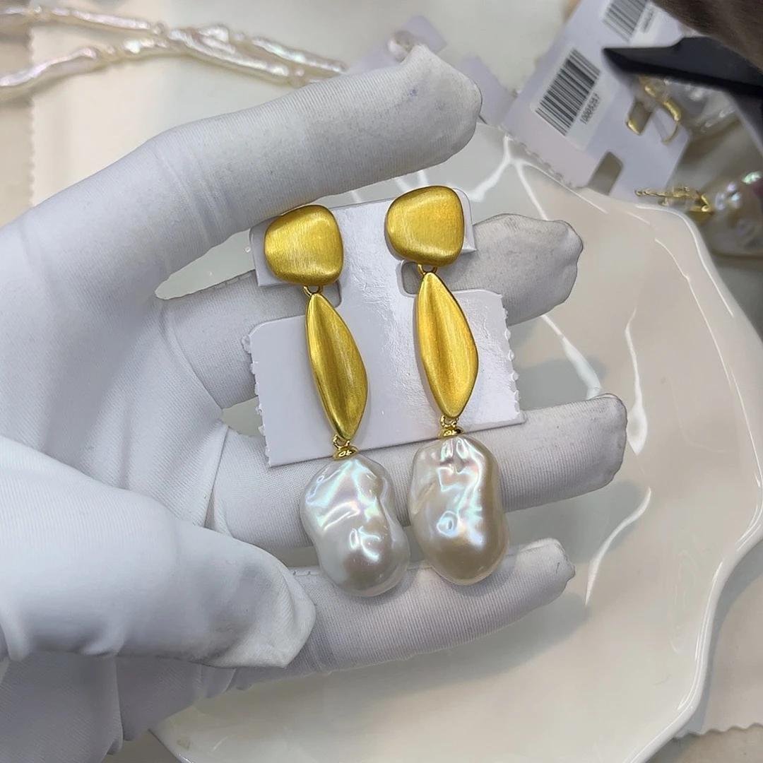 耳饰合金淡水珍珠