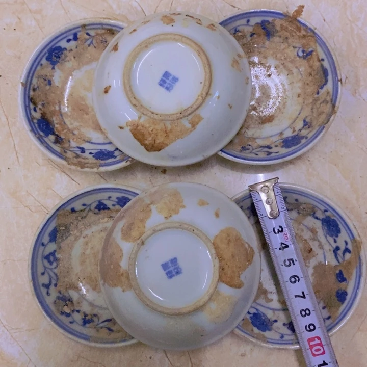 陶6个10厘米芙蓉花味碟