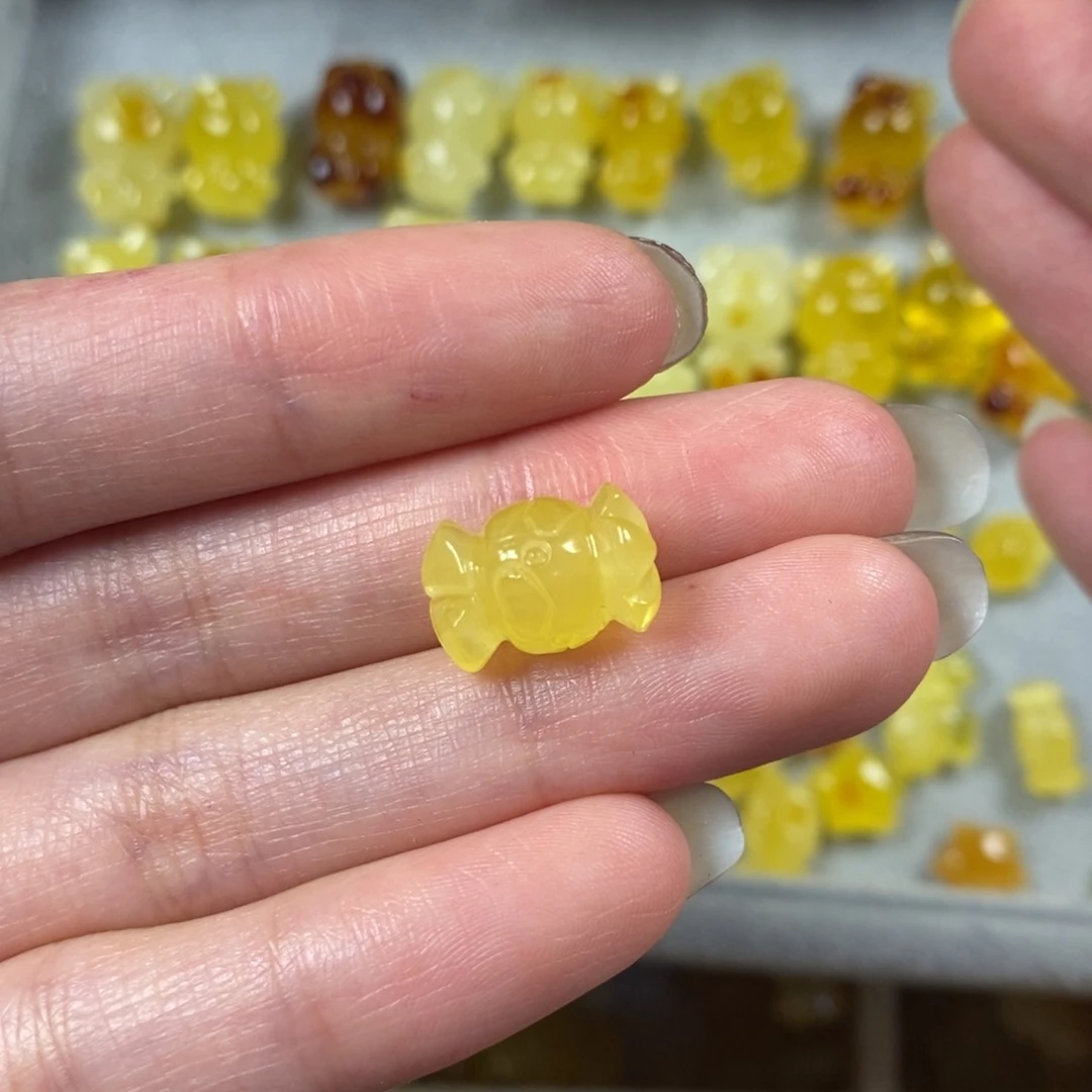 琥珀裸石未镶嵌糖果