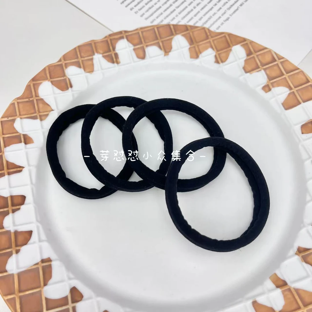 芽怼怼小众饰品  X 0100 发绳 四根黑色