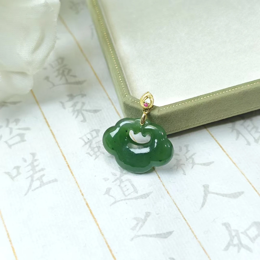 【小池专属】S925和田玉如意锁吊坠 20*25*6 XCC0008