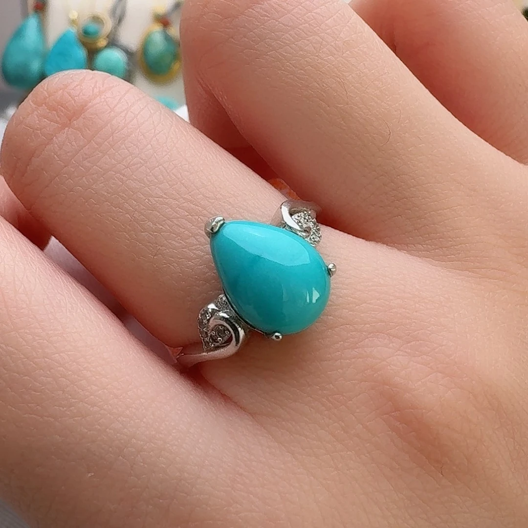 绿松石珠宝奇石银S925镶嵌