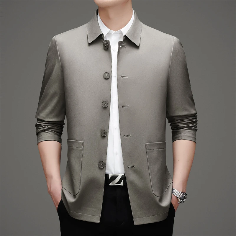 Louis Fordea/路易弗狄男士翻领休闲外套百搭上衣帅气轻奢夹克衫