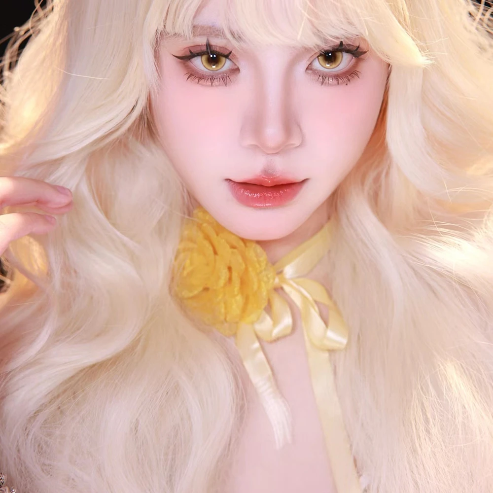 欧根纱花朵项链森系超仙黄玫瑰锁骨链小众首饰