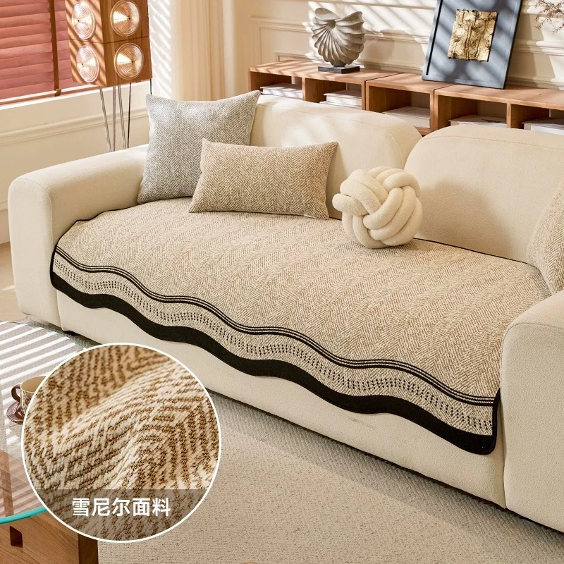 轻奢全盖布异形沙发垫防猫抓全套2025新款四季通用坐垫子固定防滑