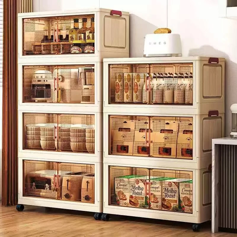 RY50cm【四-五层】可折叠免安装收纳柜家用客厅杂物收纳柜置物柜