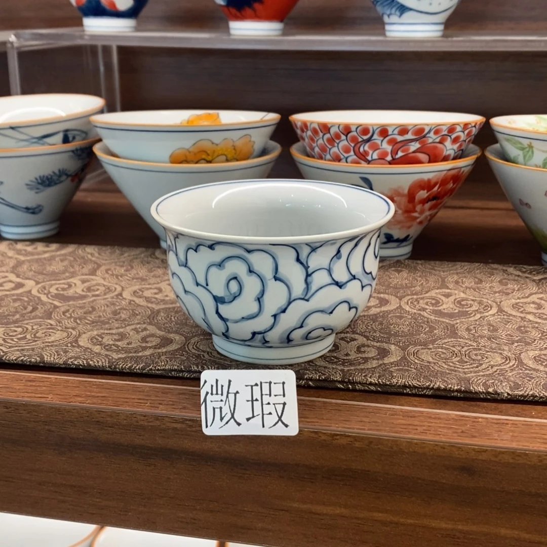 釉下手绘茶具微瑕