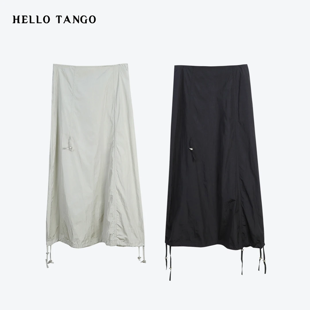 HELLOTANGO《岁月如歌》小众设计简约高级感半身裙84963#