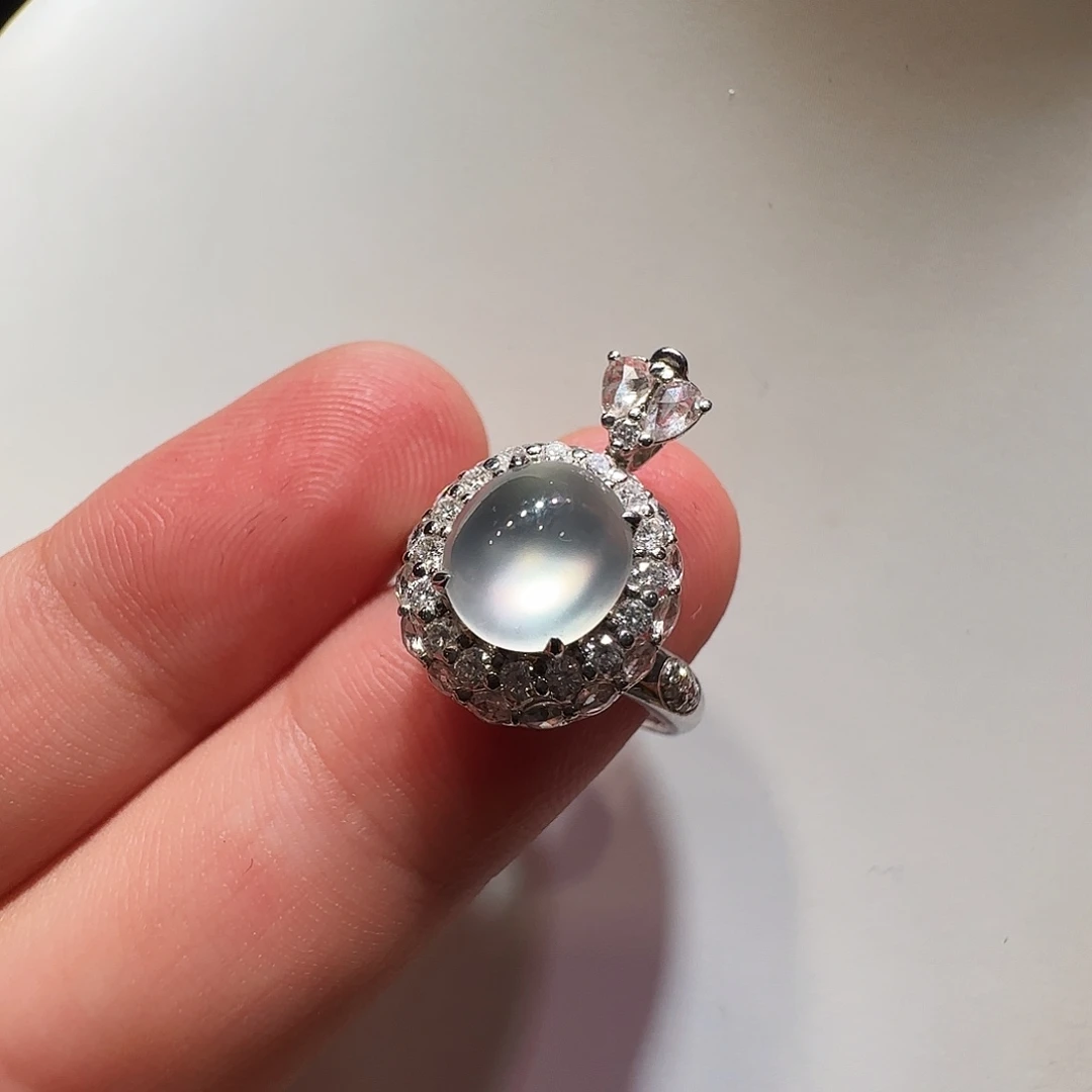 翡翠18K金镶嵌戒指戒指吊坠两用款