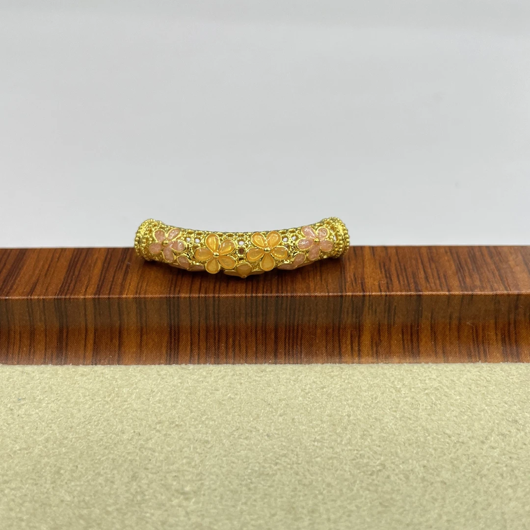 吴芳芳黄金足金999粉色桃花弯管DP1389-0540