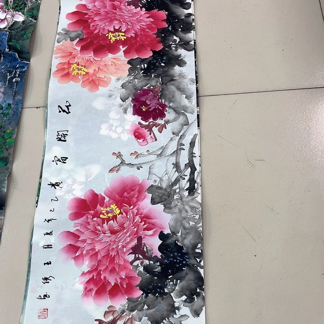 国画纯手绘宣纸画心花鸟山水