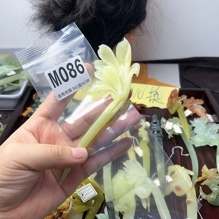 蛇纹石玉发饰合金艺****生