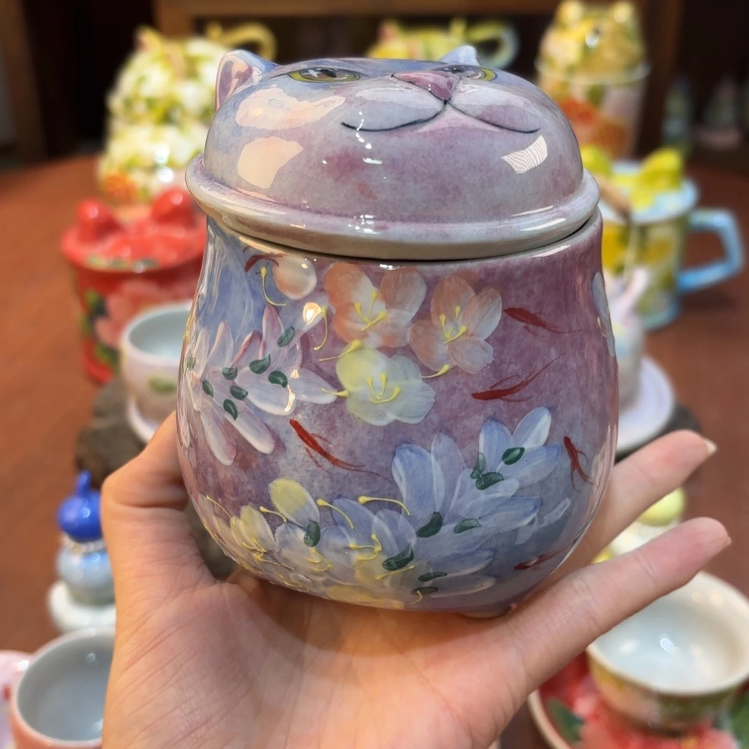 景德镇手绘高温釉下彩陶瓷茶具