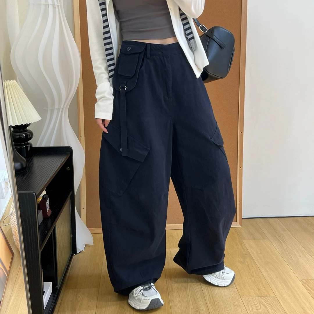 妮妮家7208（以直播间实物为准）松紧腰慵懒风多口袋工装裤