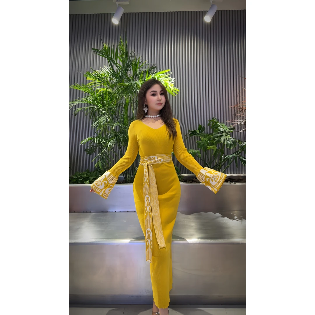 2501【包邮】民族风针织气质通勤女装连衣裙