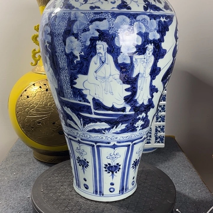 摆件陶三顾茅庐人物图案