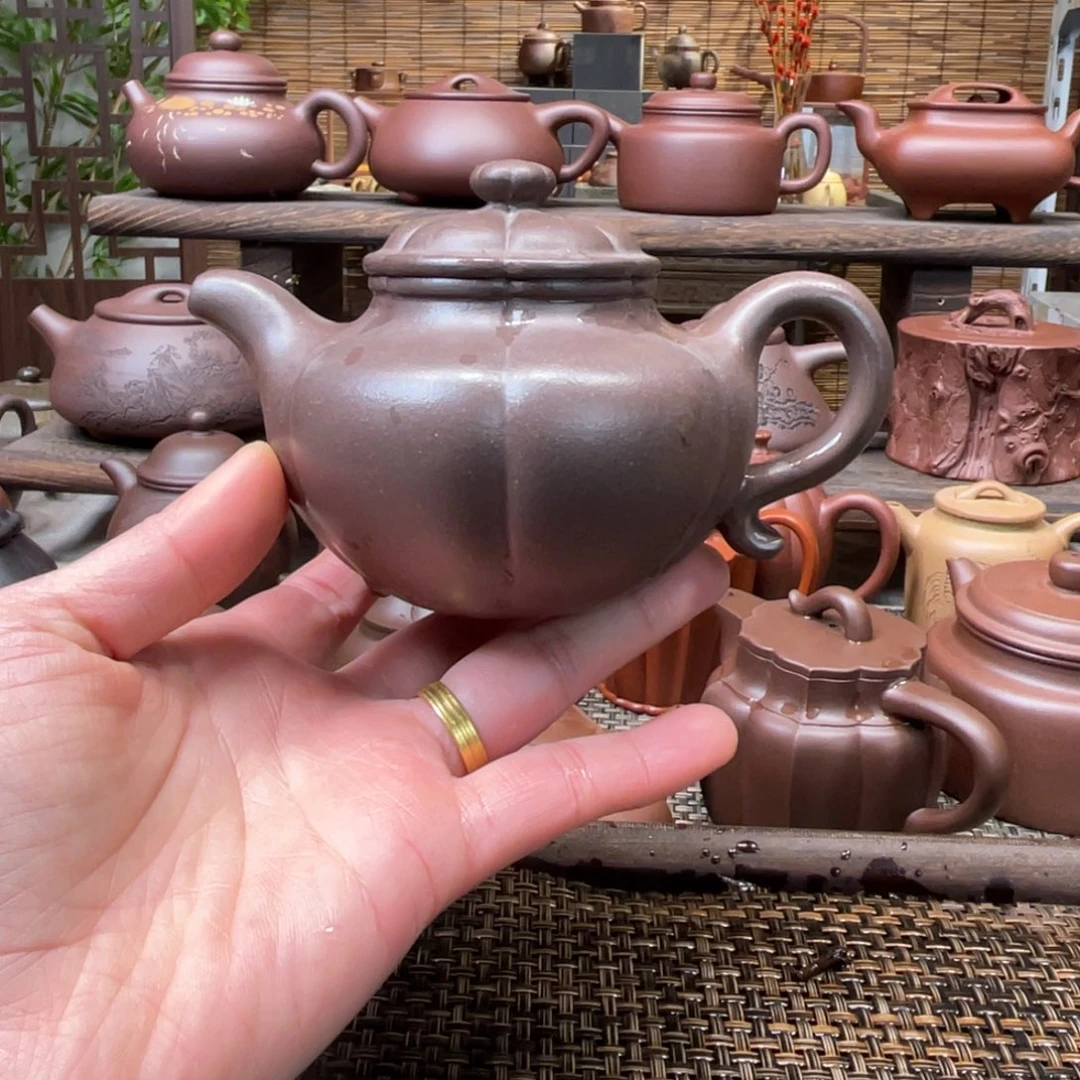 紫砂茶壶宜兴原矿紫砂手工制200