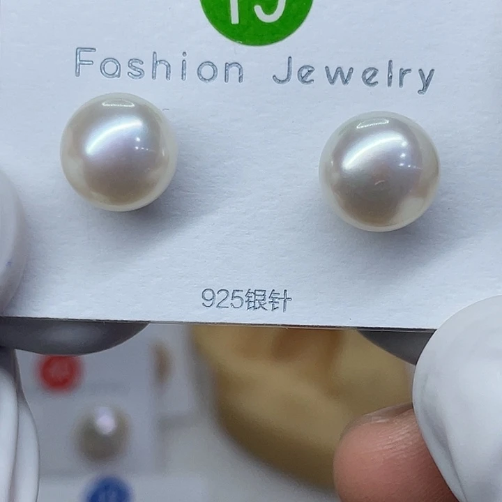 淡水珍珠耳饰银S925镶嵌~**~