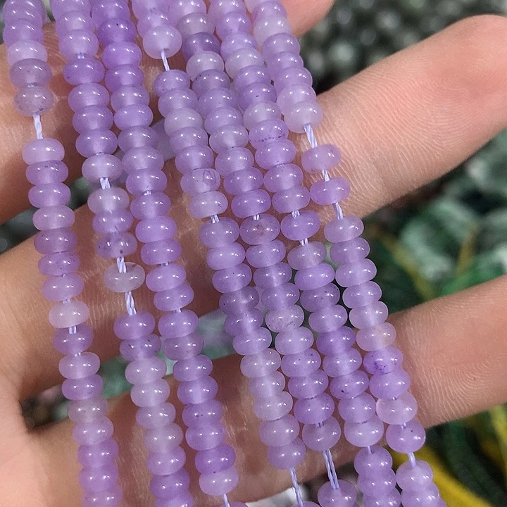 一条4mm紫玉算盘珠