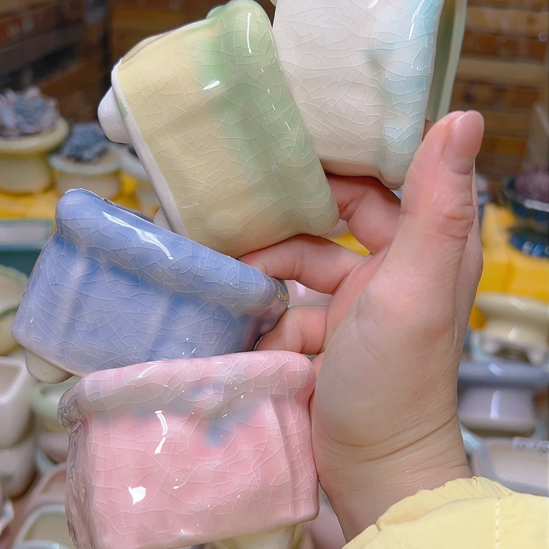 红陶陶瓷花盆当场12包邮