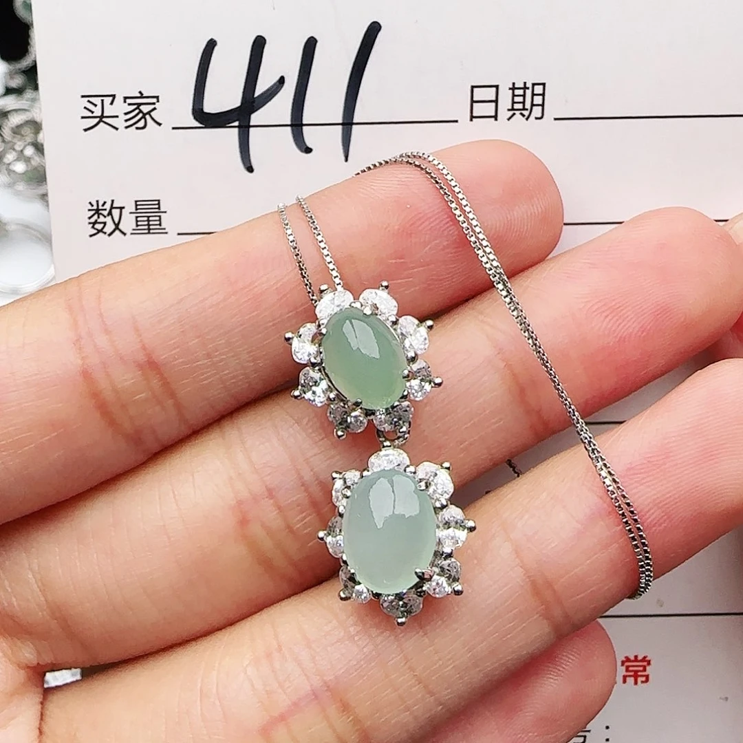 银S925镶嵌戒指翡翠戒指