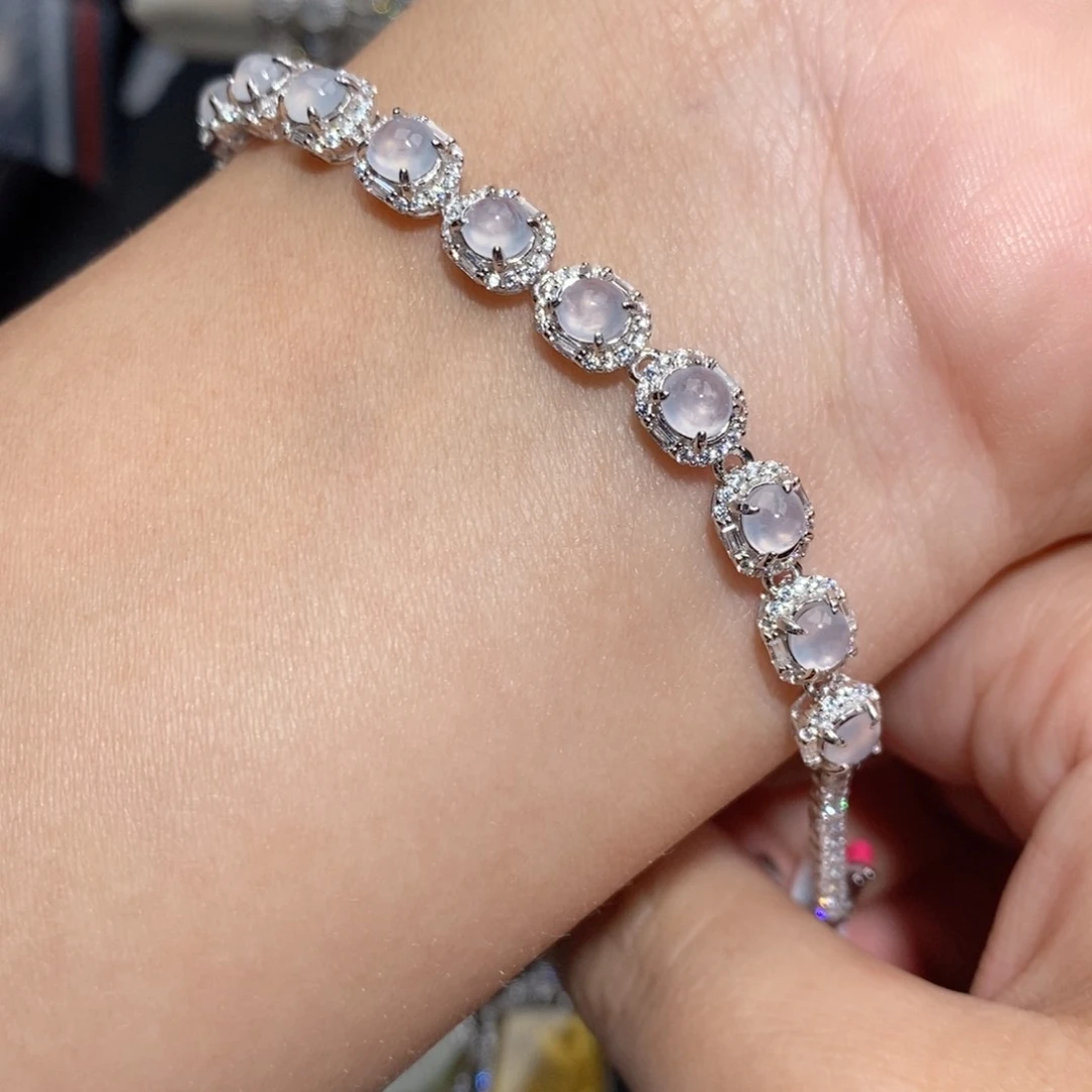 翡翠手链银S925镶嵌b jo