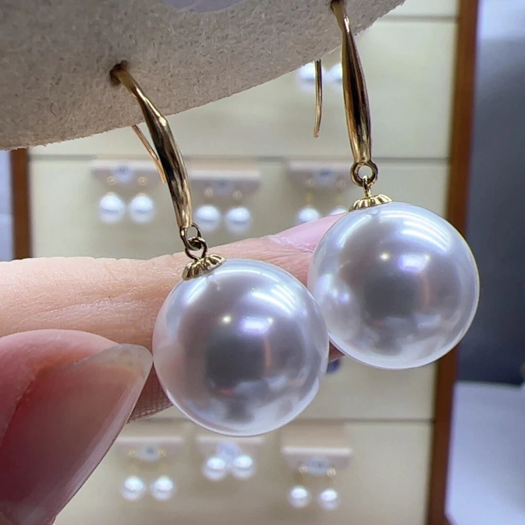 淡水珍珠耳饰18K金镶嵌