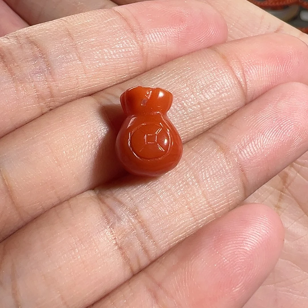 南红玛瑙珠宝奇石未镶嵌钱袋子10.3m m