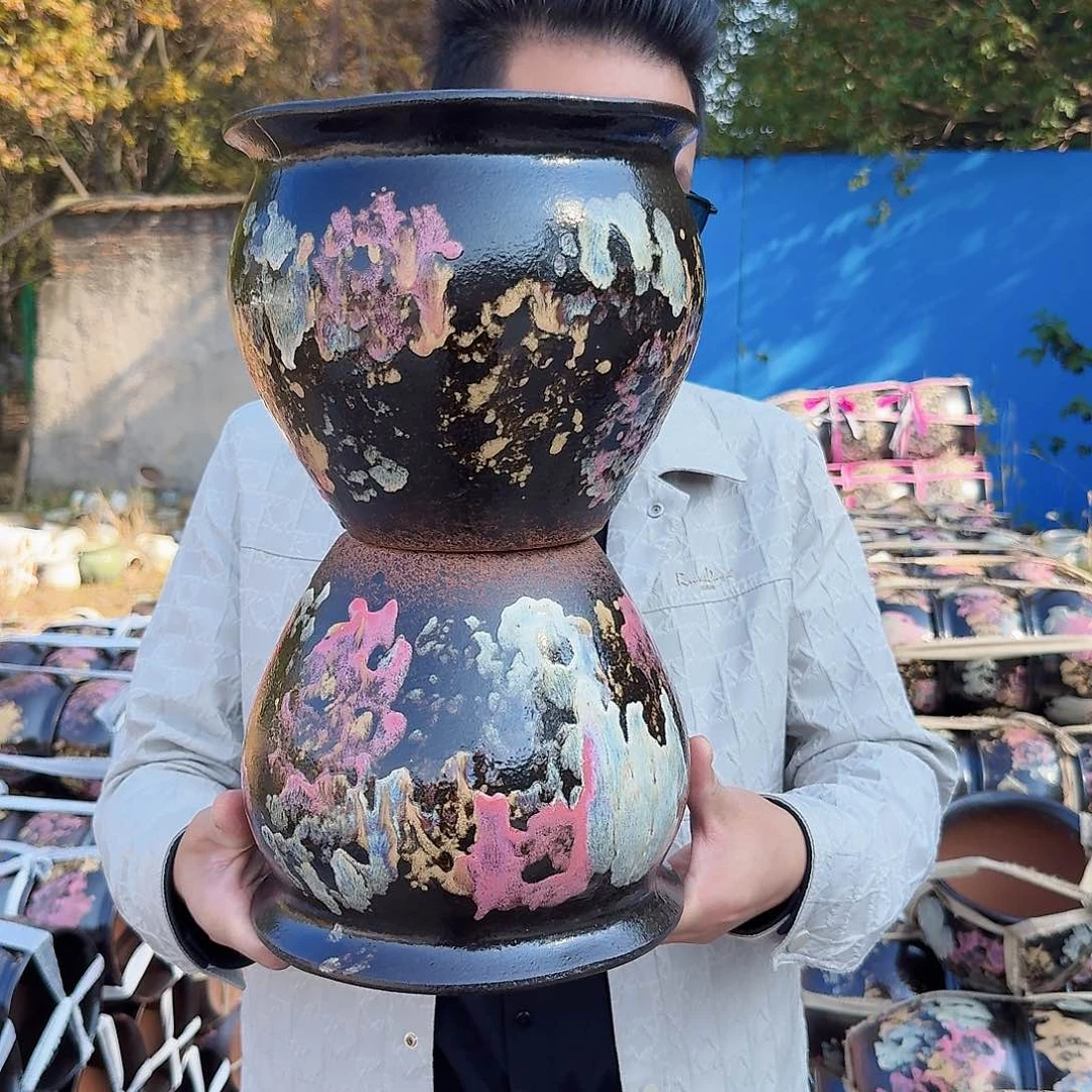 紫砂花盆口20高18（两个胖子姹寂心