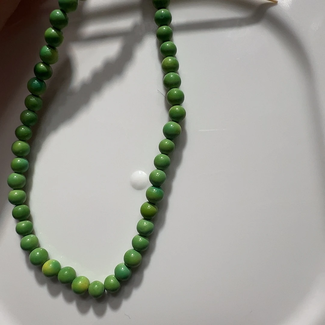 DIY琉璃卡4圆珠黄绿色