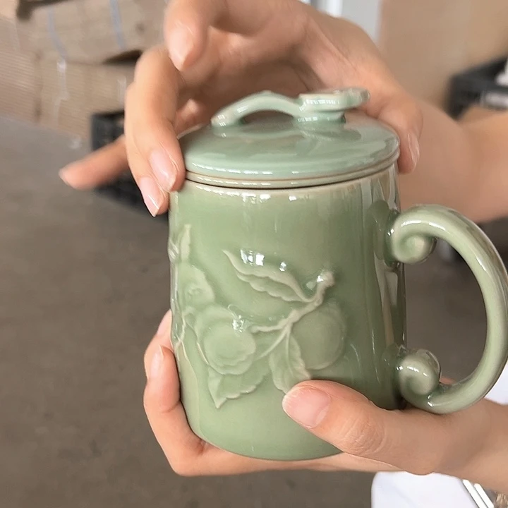 龙泉云间青瓷小米茶器