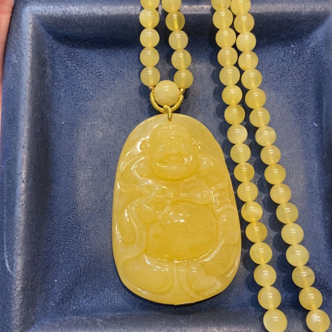 琥珀未镶嵌颈饰蜜蜡