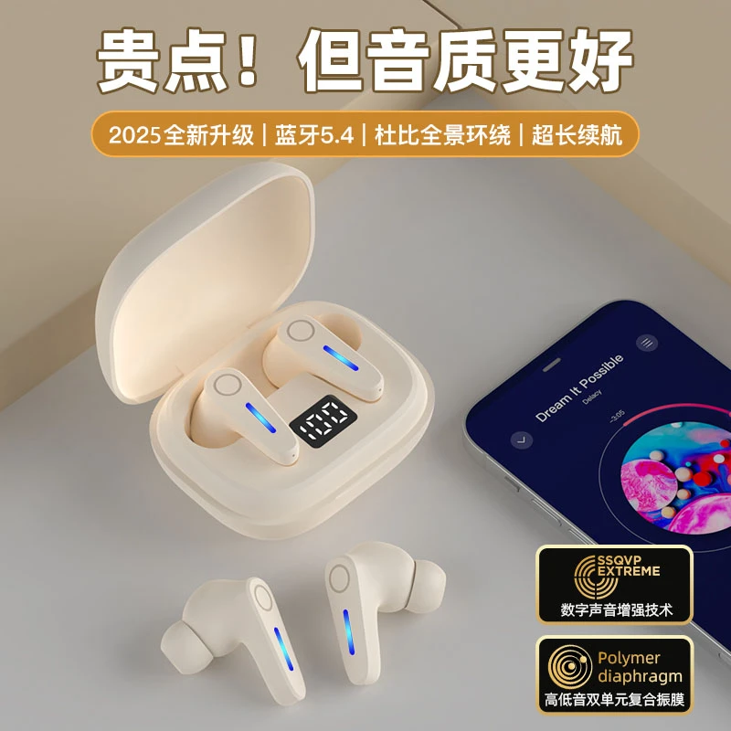 蓝牙耳机无线2025新款超长续航大电量高音质女款适用苹果vivo小米