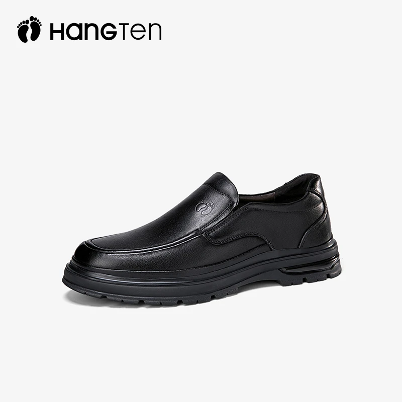 美国欢腾皮鞋男款时尚真皮商务一脚蹬男士新款高档舒适百搭休闲鞋