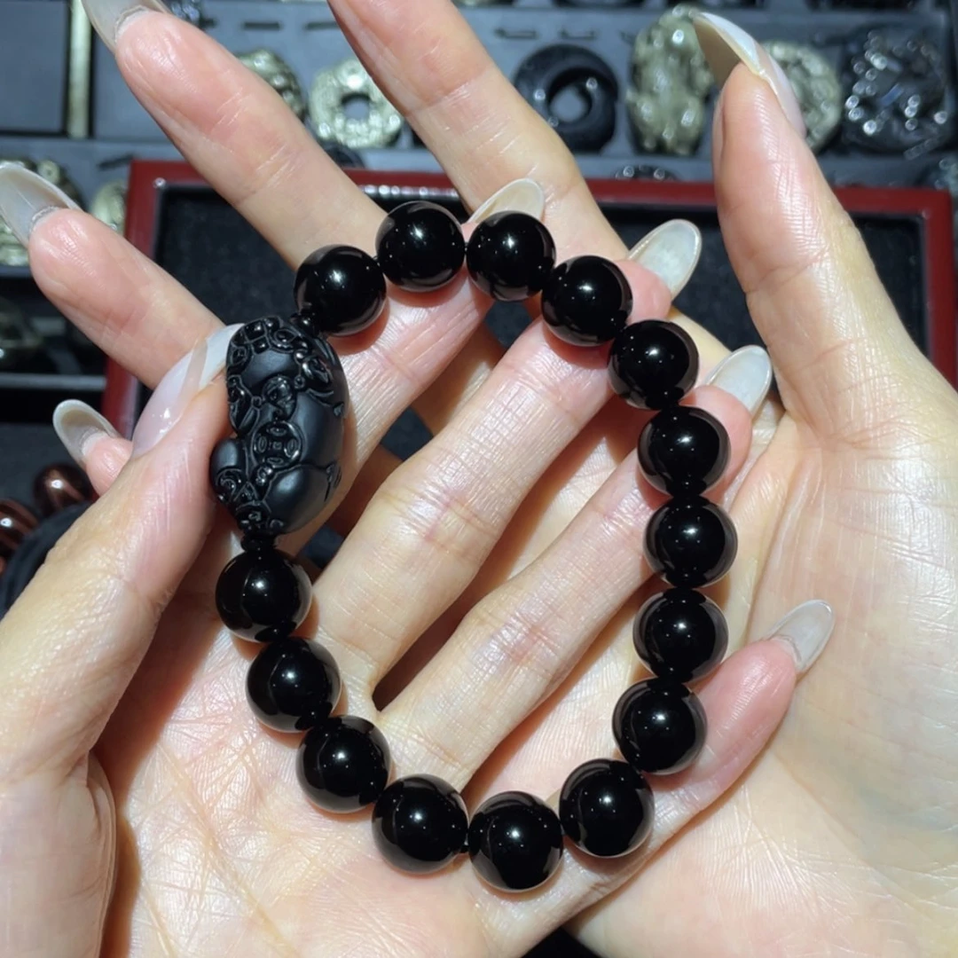 【闪购商品】未镶嵌黑曜岩手链致**行