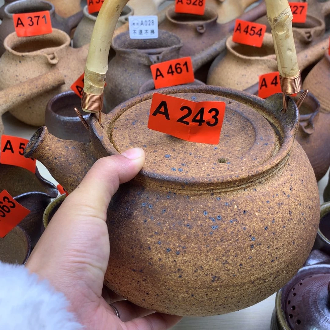 红**国柴烧粗陶提梁壶1600毫升一物一拍