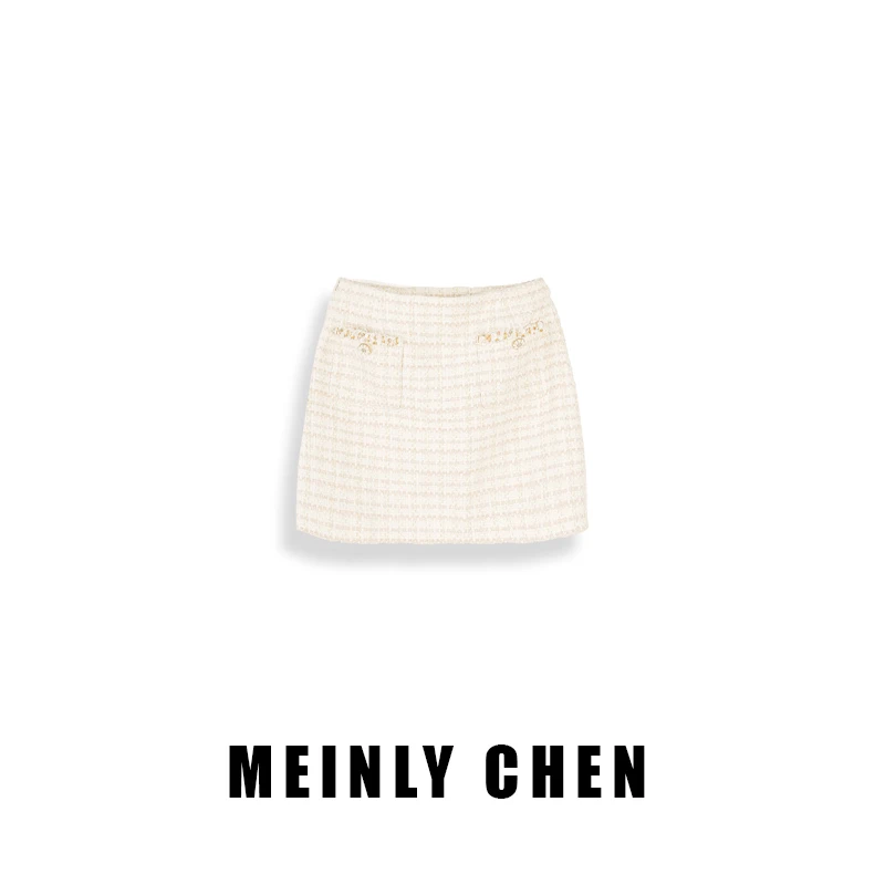 【MEINLY  CHEN】高端设计师款毛呢小香单身裙8250052