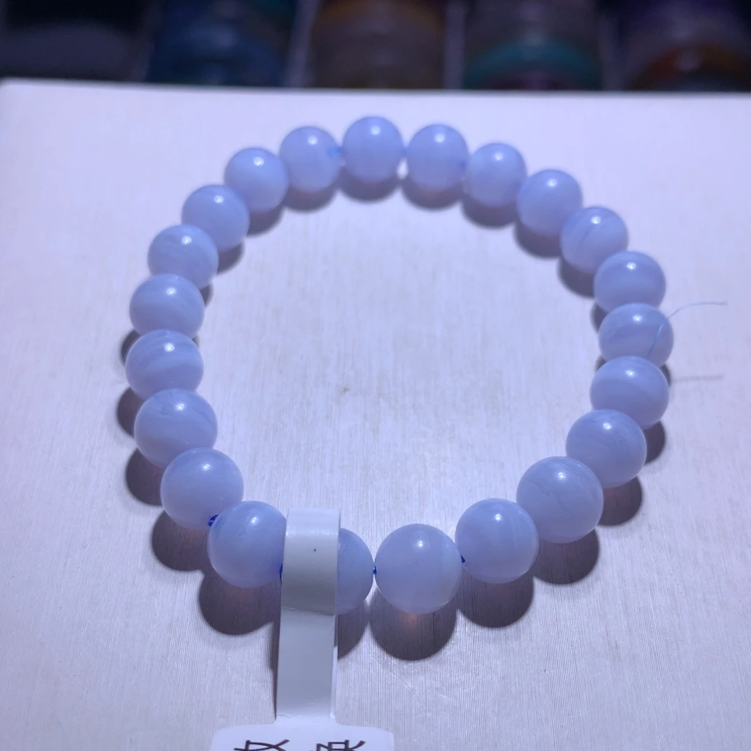 手串银S925镶嵌水晶蓝纹8.7m