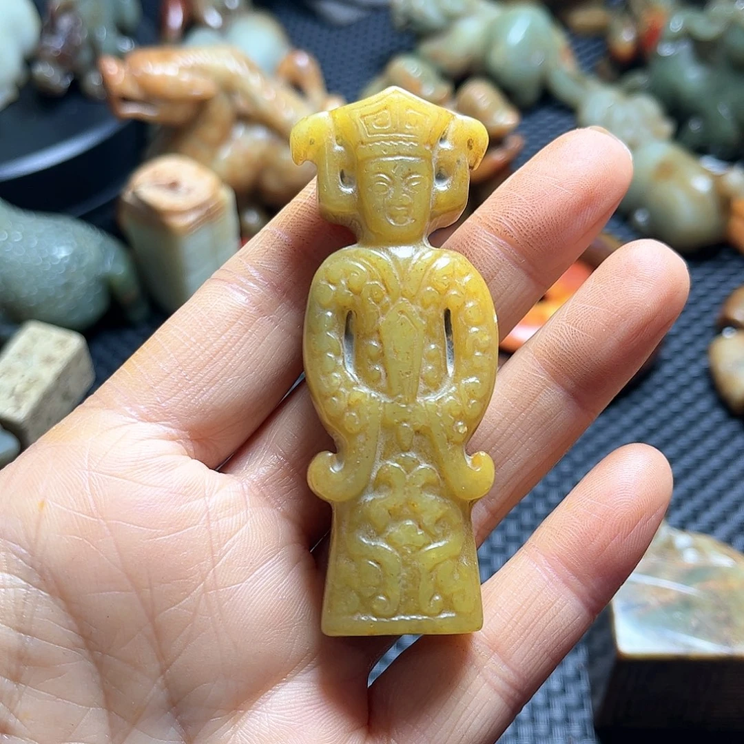 白玉菩提吊坠摆件
