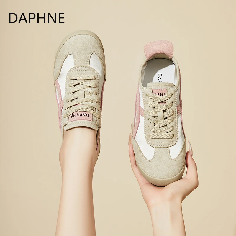 达芙妮复古厚底德训鞋女2025夏季新款百搭轻便粉色运动休闲鞋女鞋