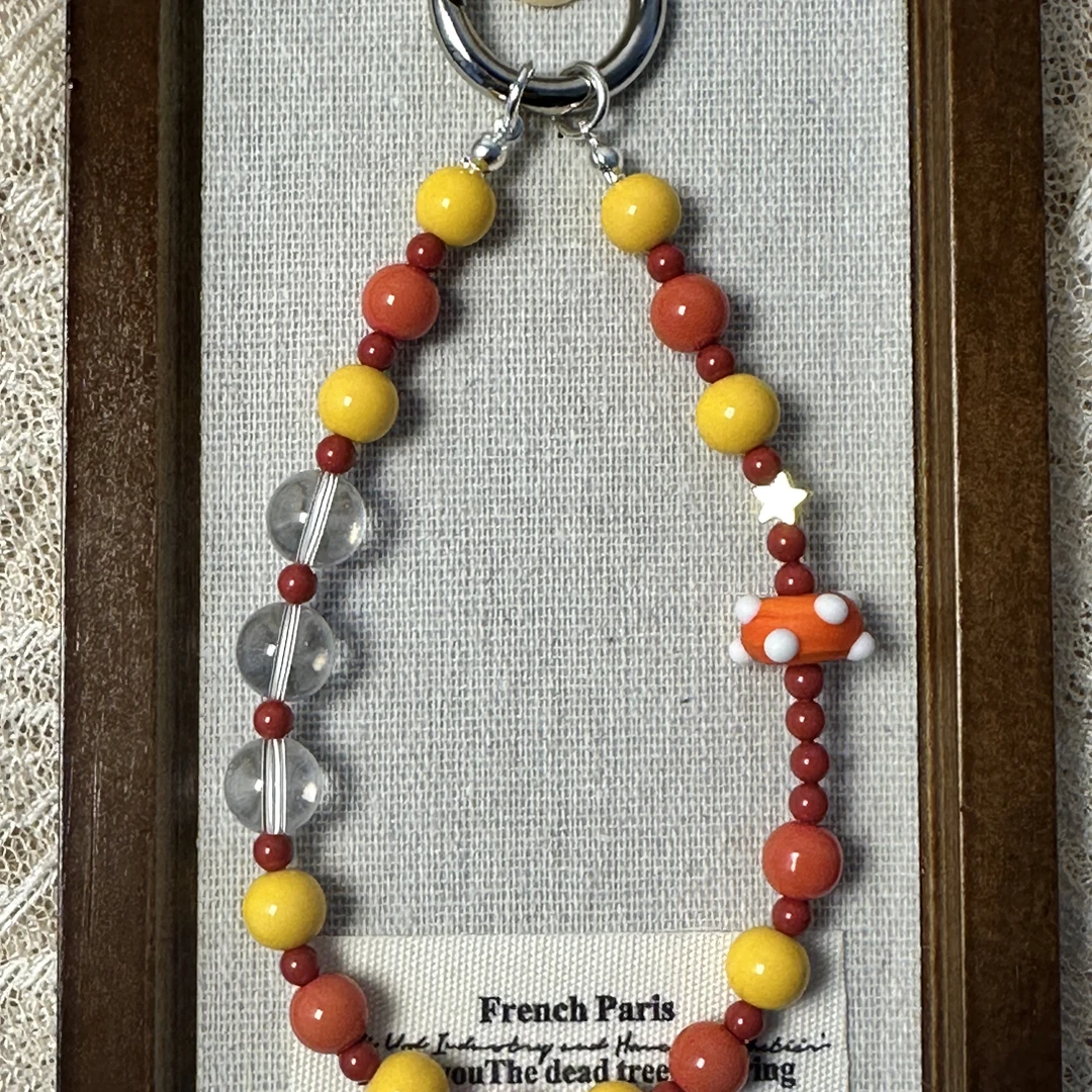 秋日私语文创手工串珠保色五金手机链个性创意百搭防丢配件