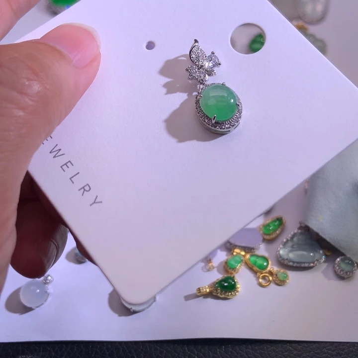 翡翠银S925镶嵌颈饰