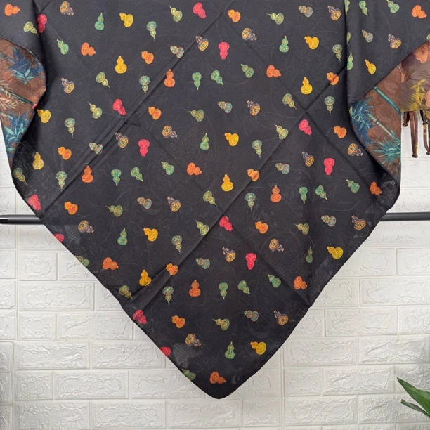 丝纡---彩葫芦 提花丝绒双面异色围巾披肩135cm