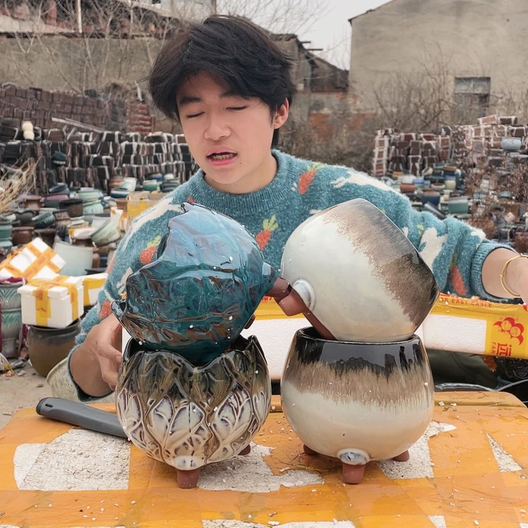 红陶宜兴紫砂花盆
