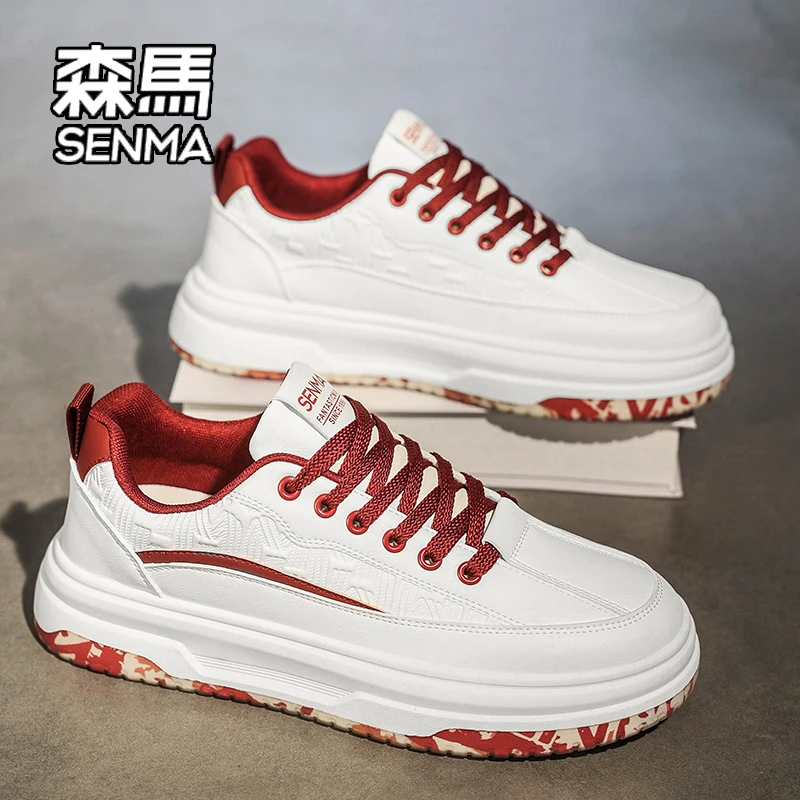 SENMA/森马冬季时尚休闲男鞋2025新款厚底运动小白鞋百搭低帮板鞋