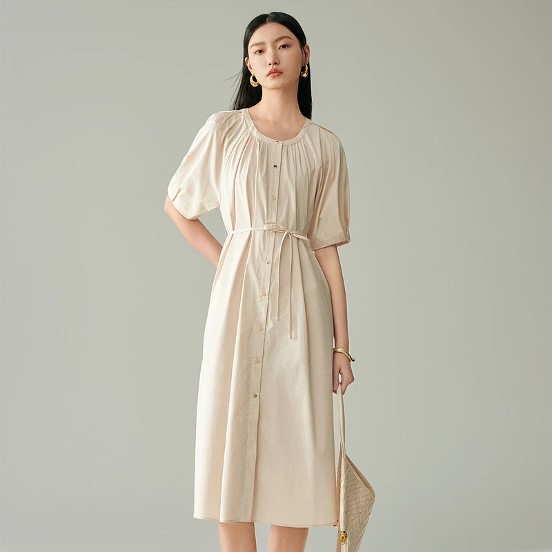 【小余专属】MOFAN摩凡夏新款米色连衣裙